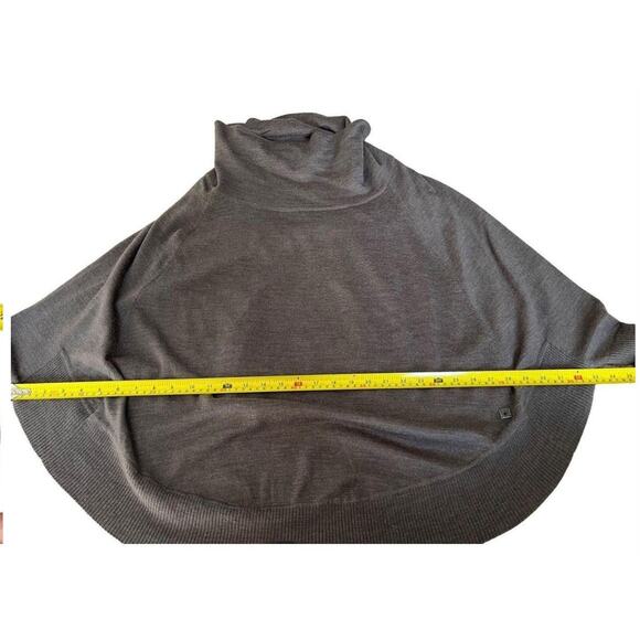 SMARTWOOL Brown Grey Poncho Cowl Neck Merino Wool Blend Sweater Small Medium S/M - Picture 7 of 10